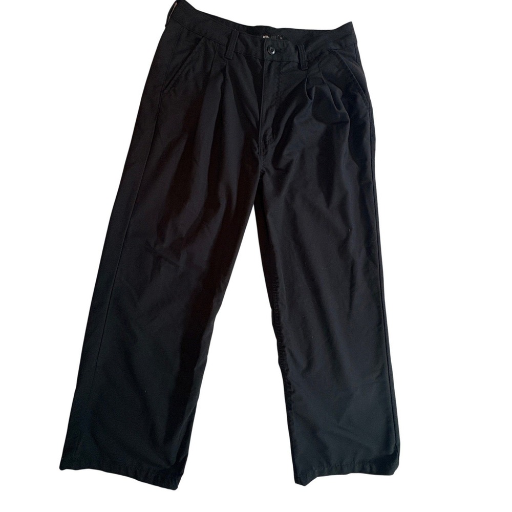 Vans Chino Pants Mens 29 Black Relaxed Wide Leg Pleated Skate Trousers